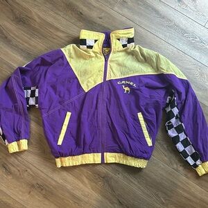 CAMEL VINTAGE 90'S CIGARETTES ‘SMOKIN’ JOES RACING’ JACKET PURPLE & YELLOW XL